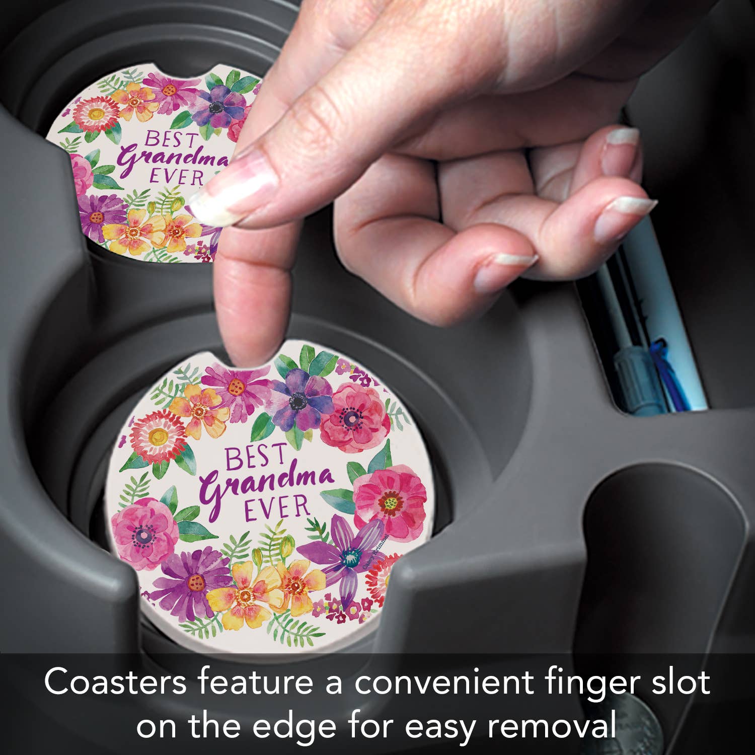 "Best Grandma" Absorbent Stone Car Coaster