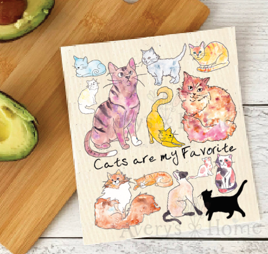 Cats are my Favorite Swedish Dishcloth