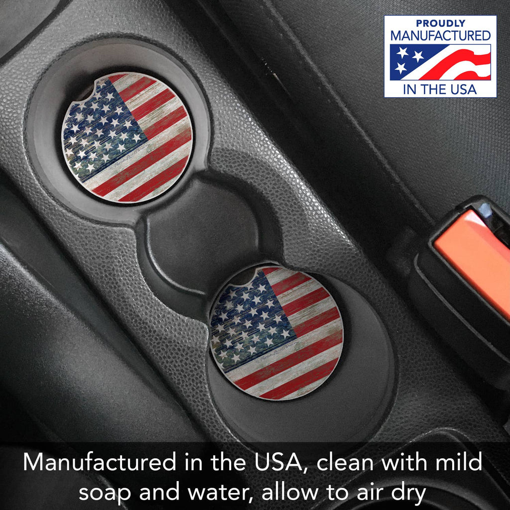 Americana Absorbent Stone Car Coaster
