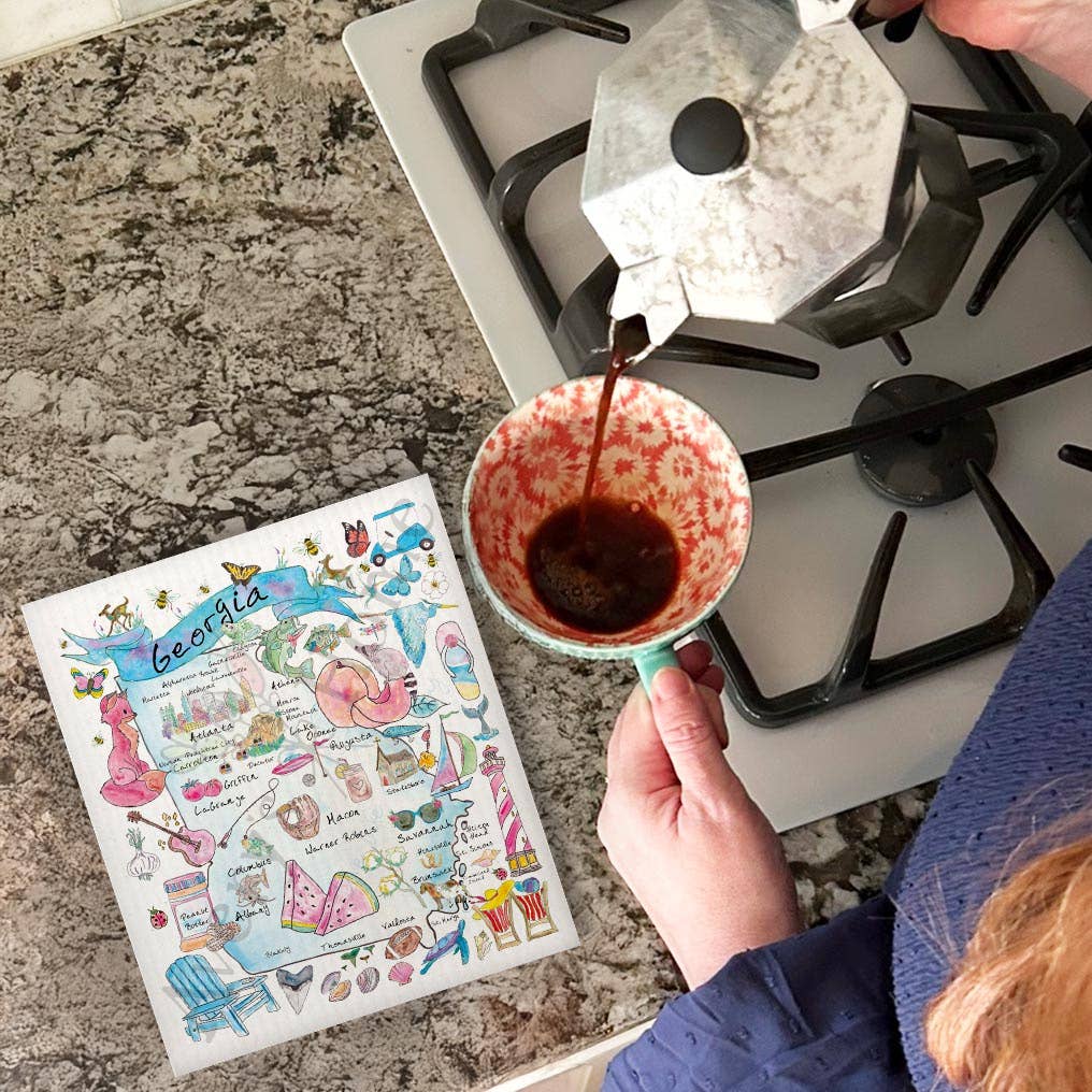 Georgia Map Swedish Cloth