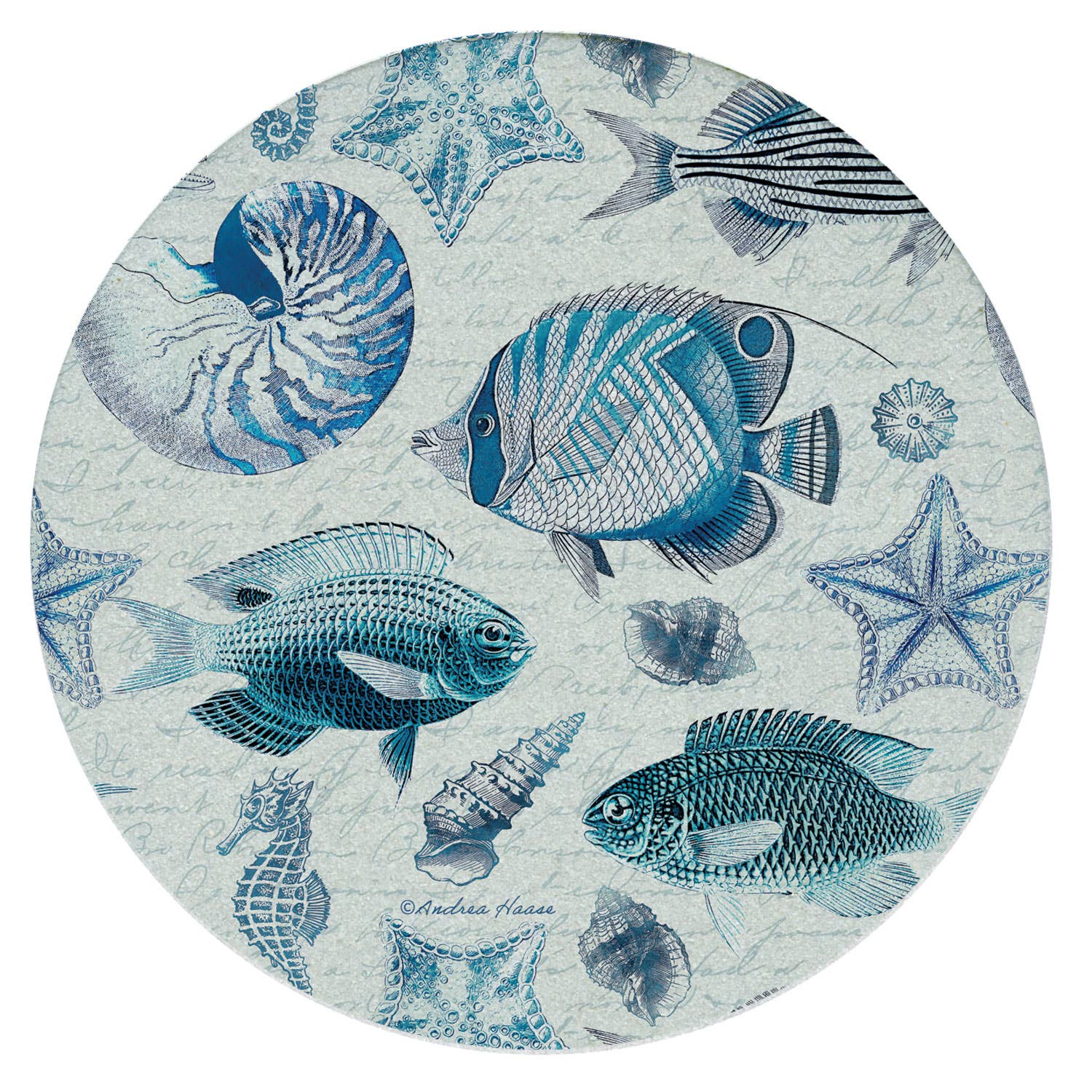 Blue Fish Round Coaster