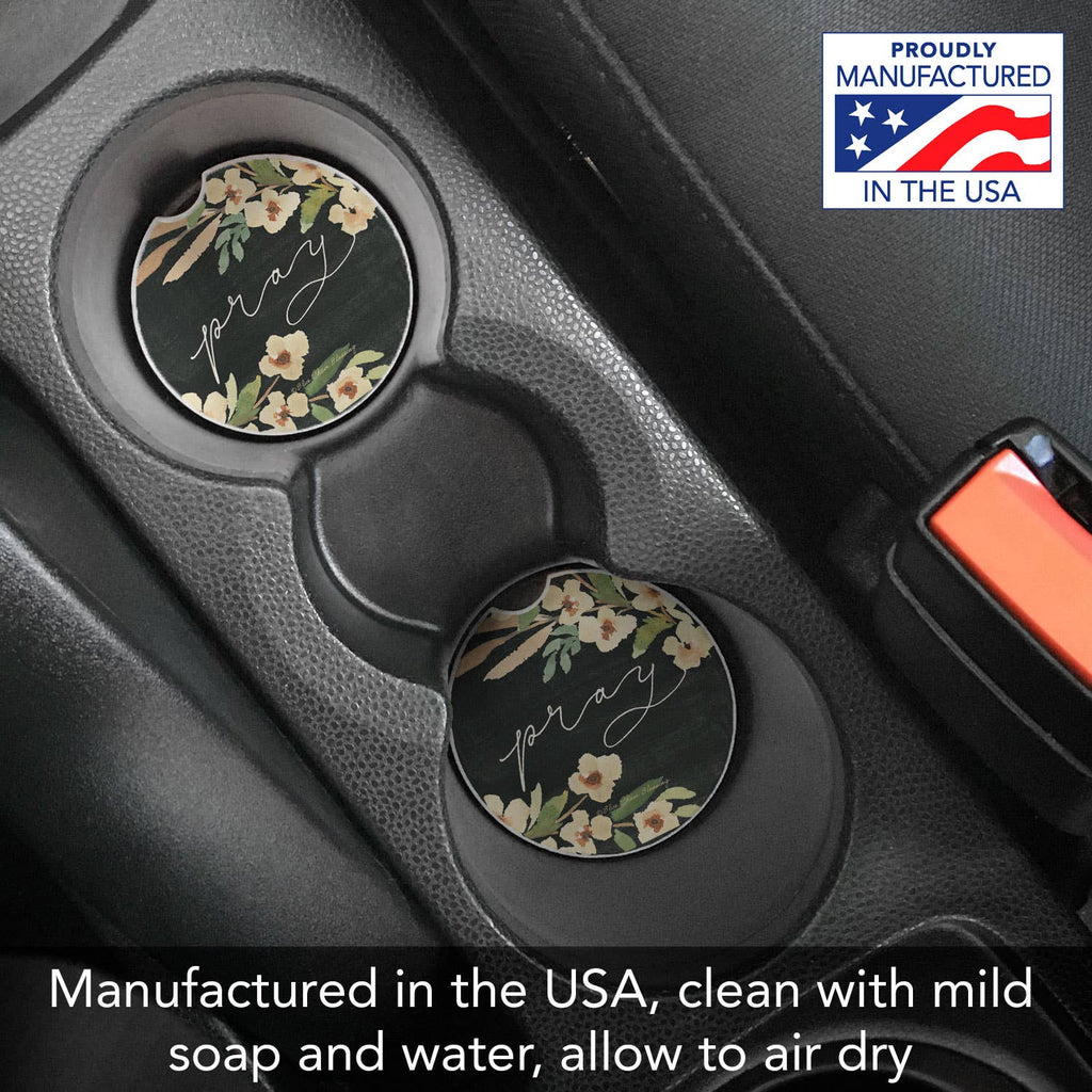 "Pray" Stone Car Coaster