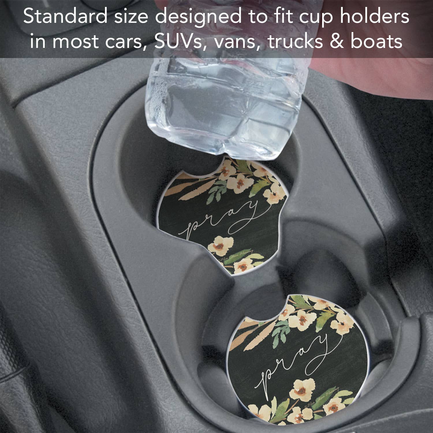 "Pray" Stone Car Coaster