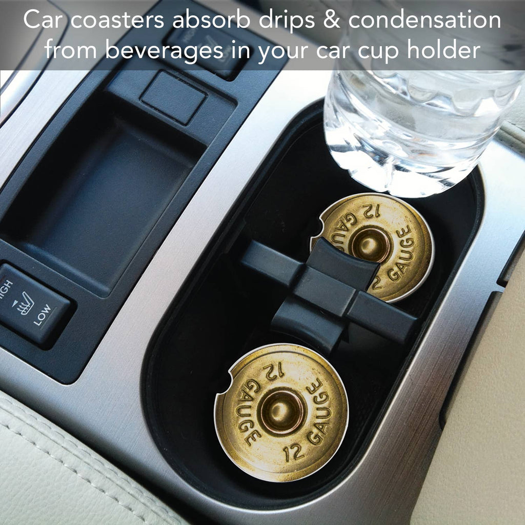 12 Gauge 2 Pack Absorbent Stone Car Coaster