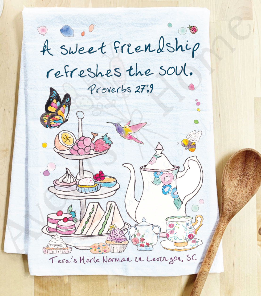 A Friendship Refreshes the Soul Tea Party Tea Towel