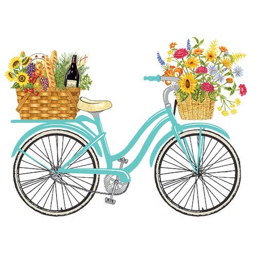 Single Flour Sack Towels Spring Bike