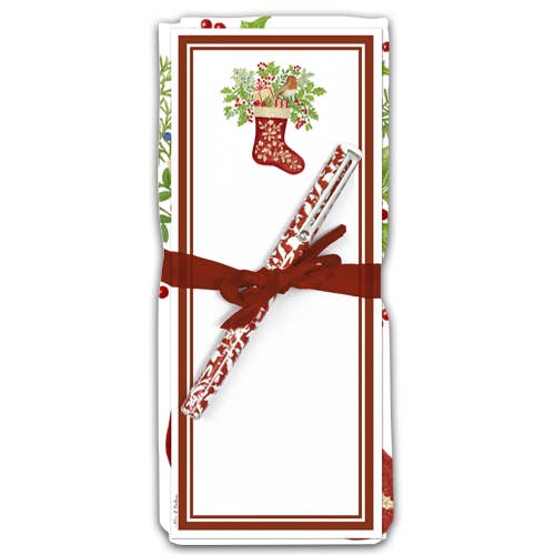 Flour Sack Towel & Magnetic Note Pad Set/Stocking