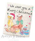 We woof you a Merry Christmas Swedish Dish Towel