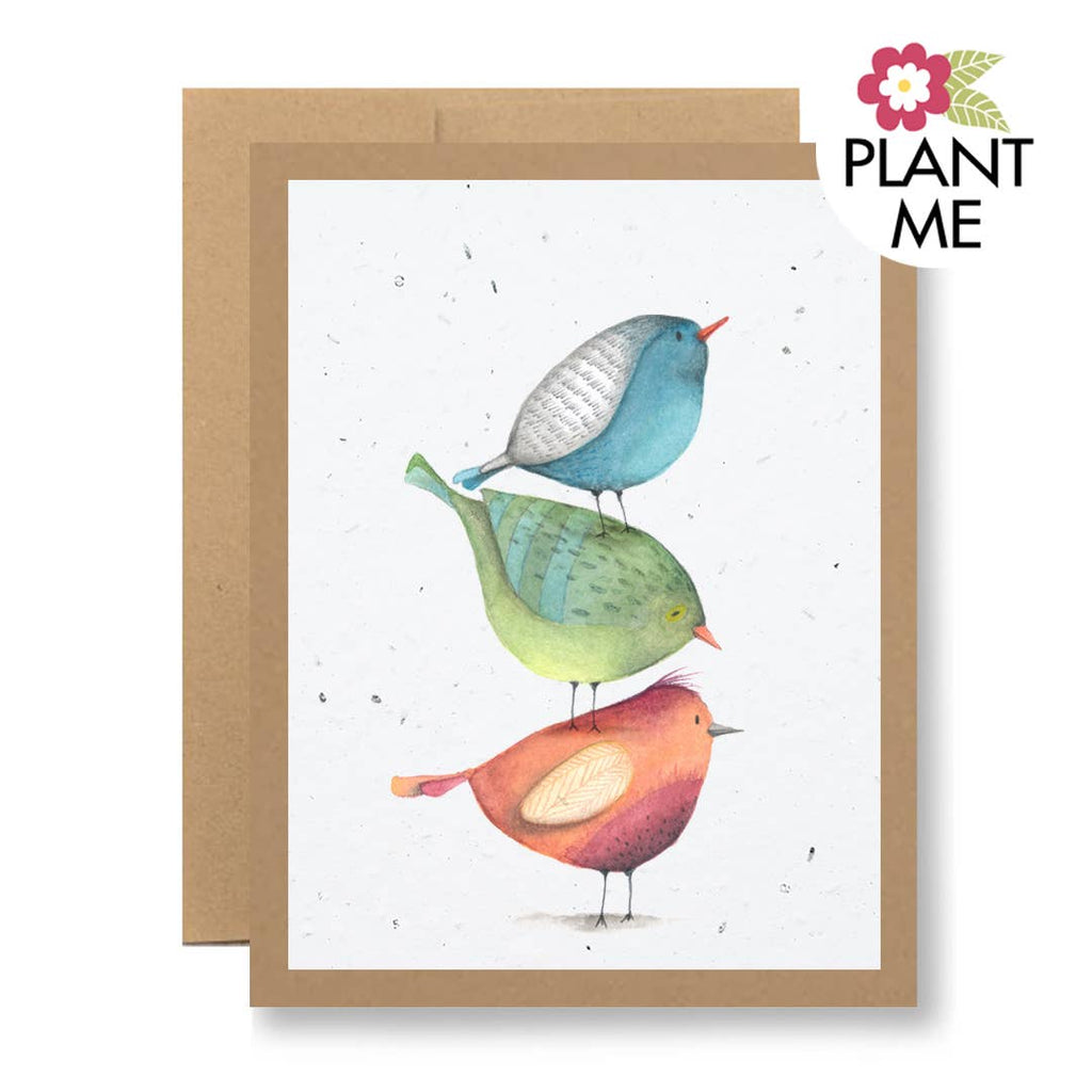 Plantable Seed Paper Greeting Card - {watercolor birds}