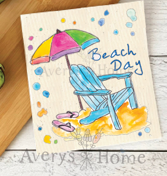 Beach Day Umbrella Adirondack Organic Swedish Dishcloth