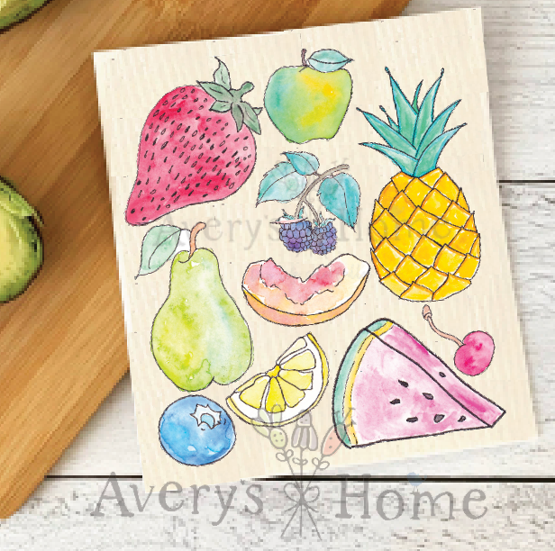Fruit Kinds Summer Food Swedish Dishcloth