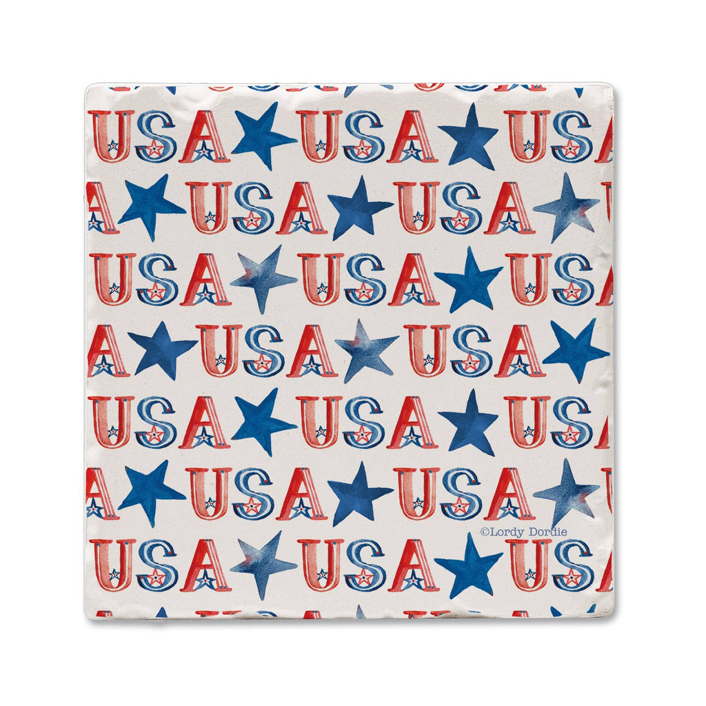 USA Single Absorbent Tumbled Tile Coaster