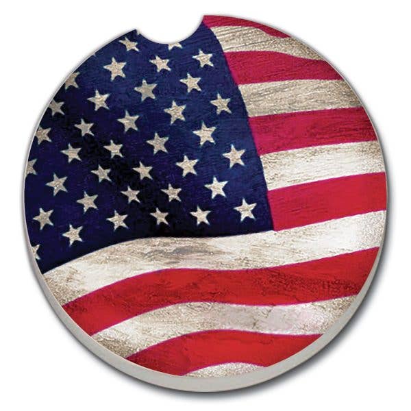 US Flag Absorbent Stone Car Coaster