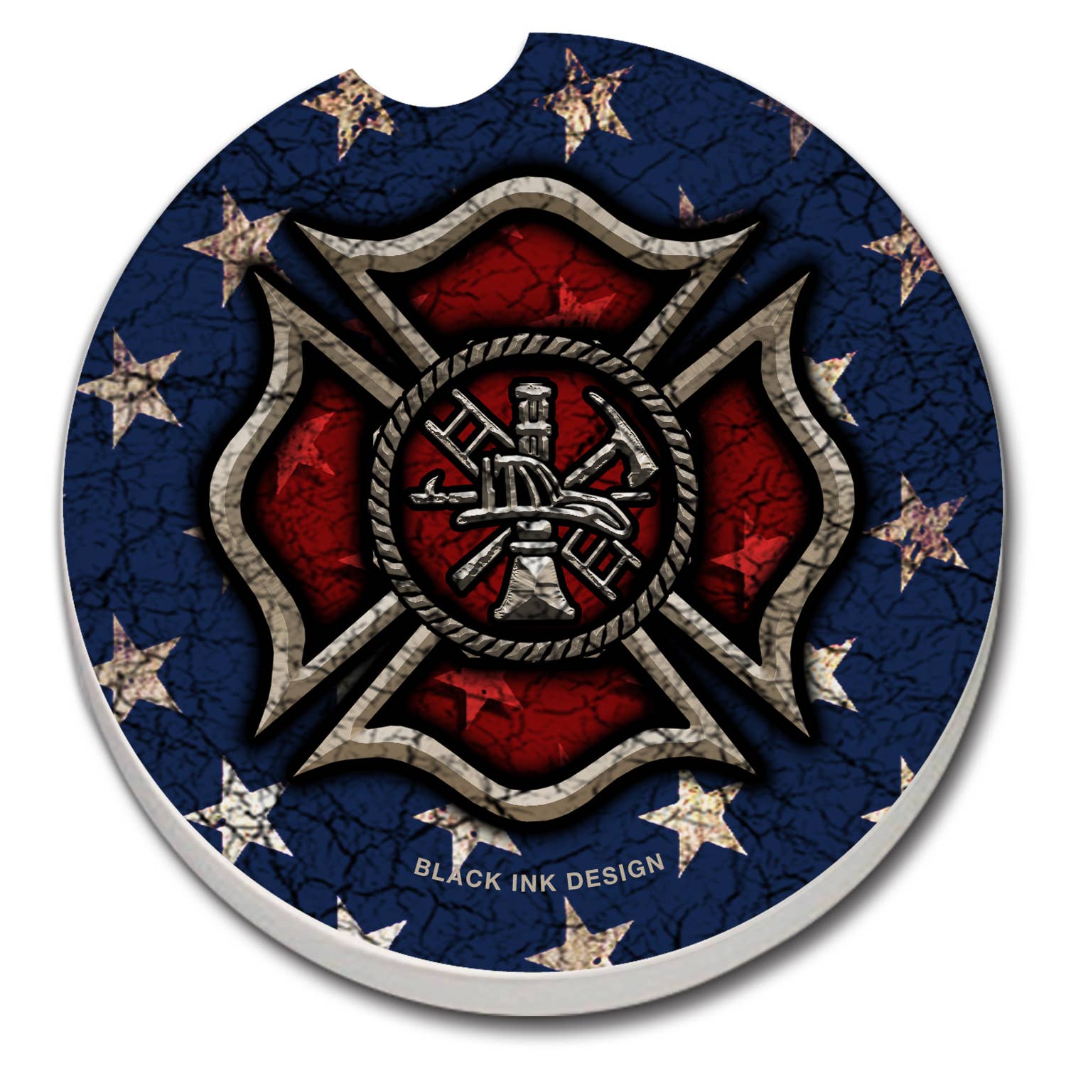 Firefighter Absorbent Stone Car Coaster