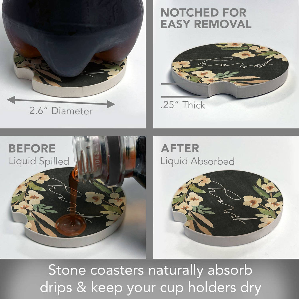 "Pray" Stone Car Coaster
