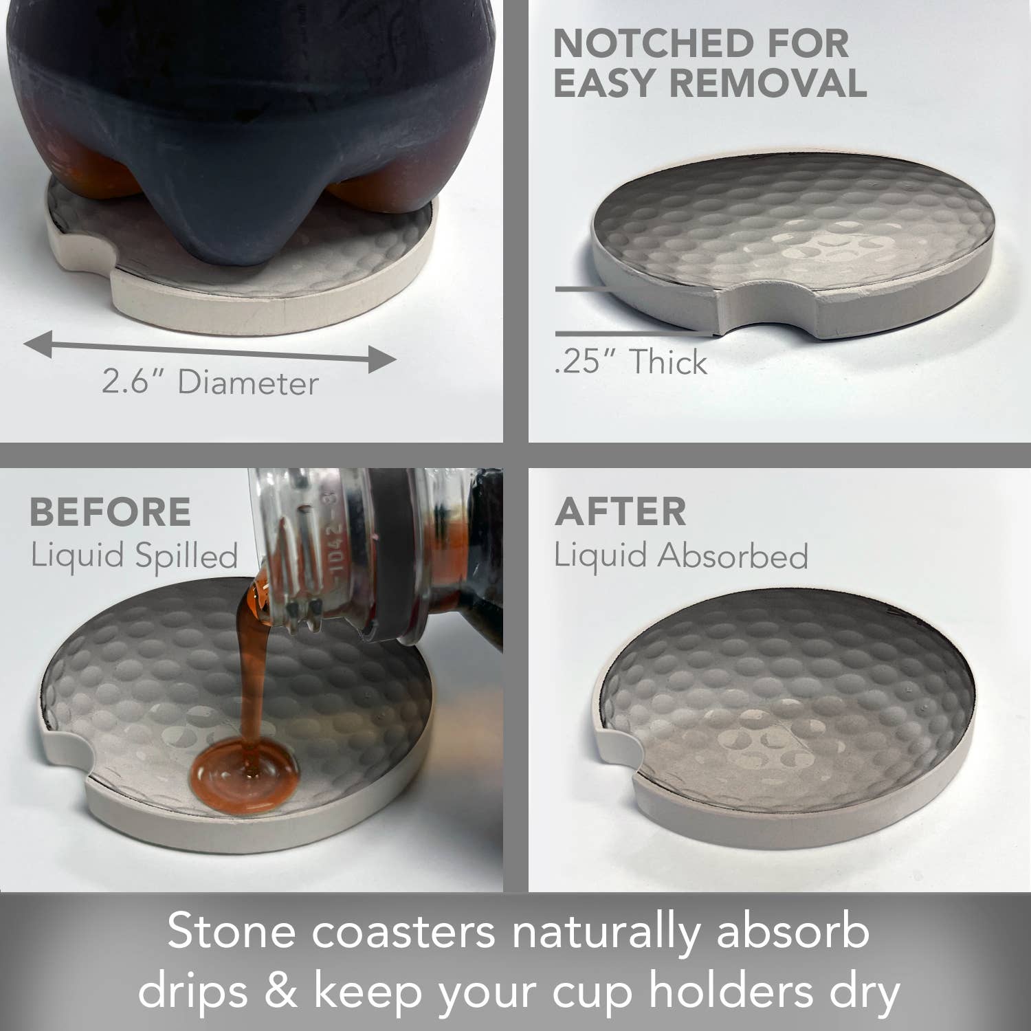 Golf Absorbent Stone Car Coaster
