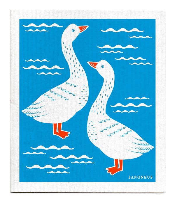 Swedish Dishcloth - Geese - Turquoise
