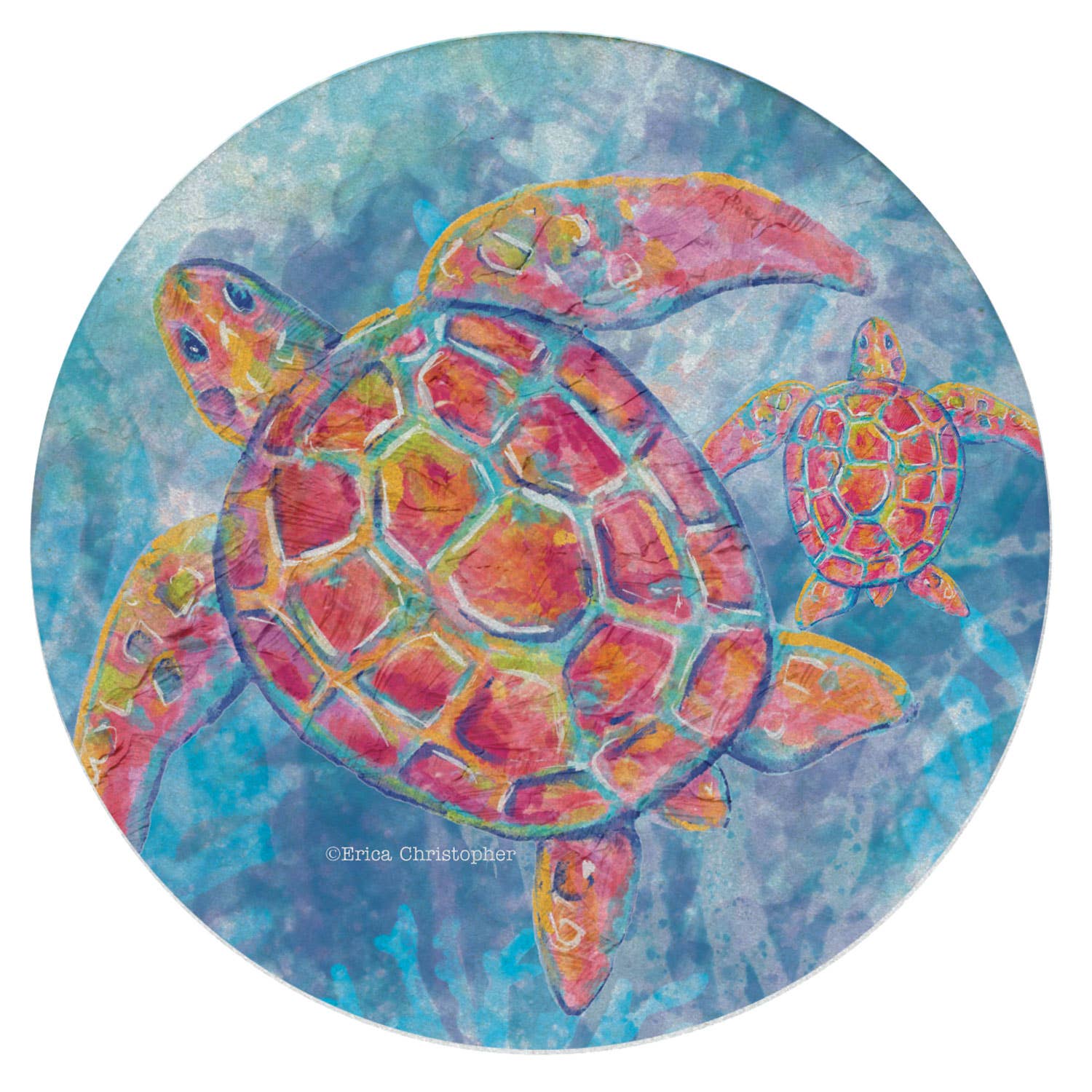 Sea Turtle Round Coaster